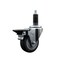 Service Caster 3.5'' Thermoplastic Rubber Swivel 1-1/8'' Expanding Stem Caster with Brake SCC-EX20S3514-TPRB-PLB-118 - alternate 1